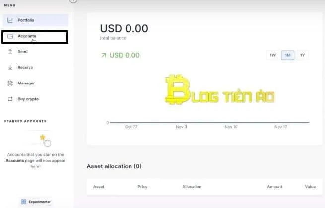 chọn account để tạo tài khoản