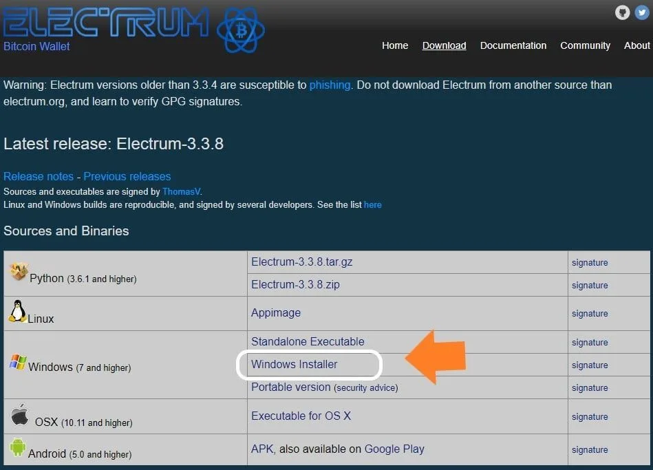 electrum bitcoin wallet download
